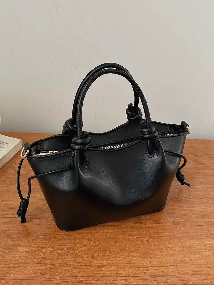 Knot Handle Shoulder Bag Minimal Everyday Crossbody Handbag