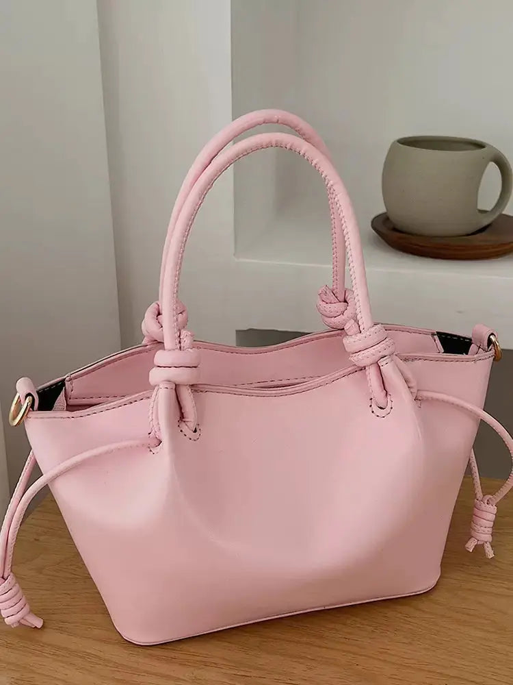 Knot Handle Shoulder Bag Minimal Everyday Crossbody Handbag