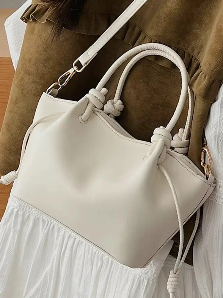 Knot Handle Shoulder Bag Minimal Everyday Crossbody Handbag