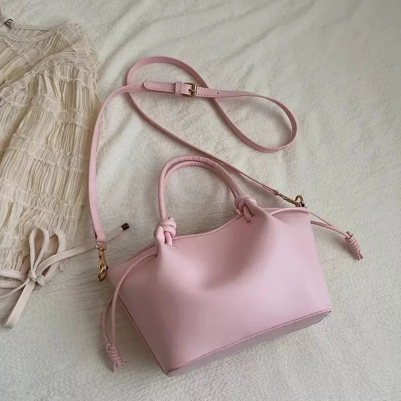 Knot Handle Shoulder Bag Minimal Everyday Crossbody Handbag