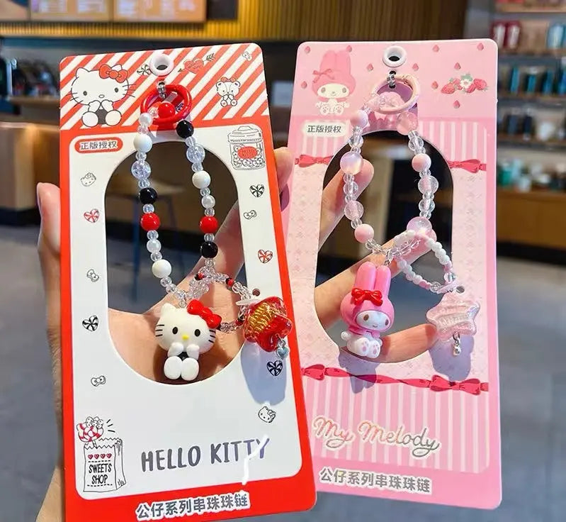 Cute Character Beaded Keychain Bag & Car Key Charm