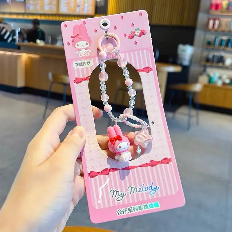 Cute Character Beaded Keychain Bag & Car Key Charm