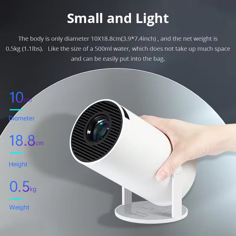 Smart HD Barrel Projector for Home & Outdoor