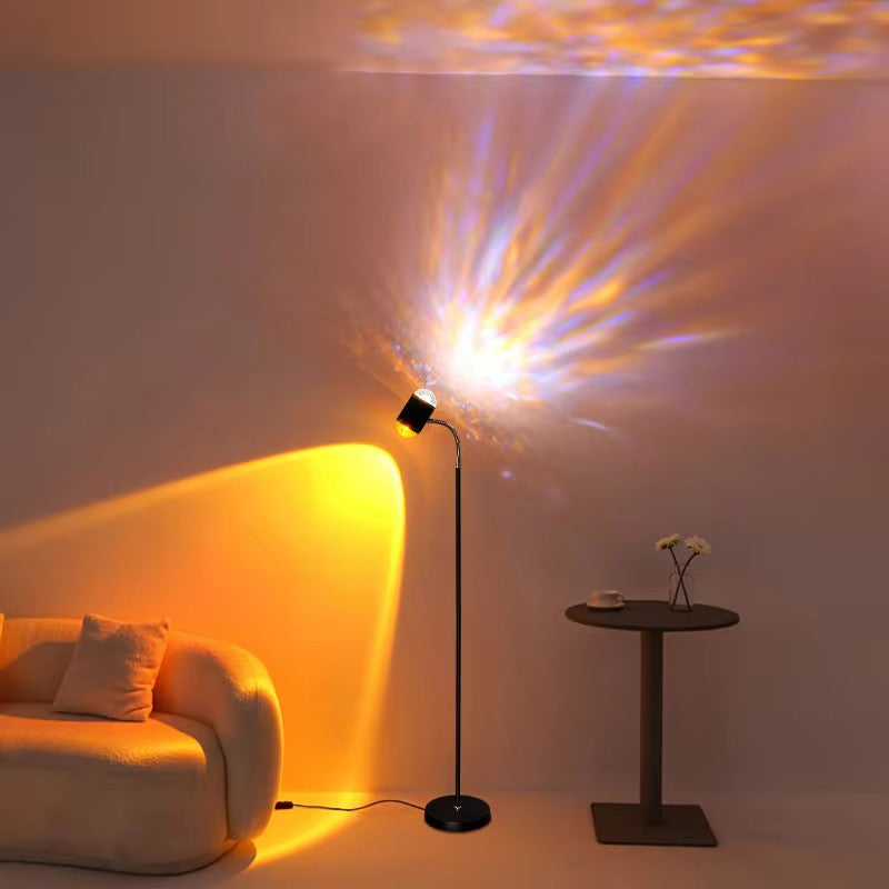 Sunset & Water Waves Pattern Foldable Floor Lamp