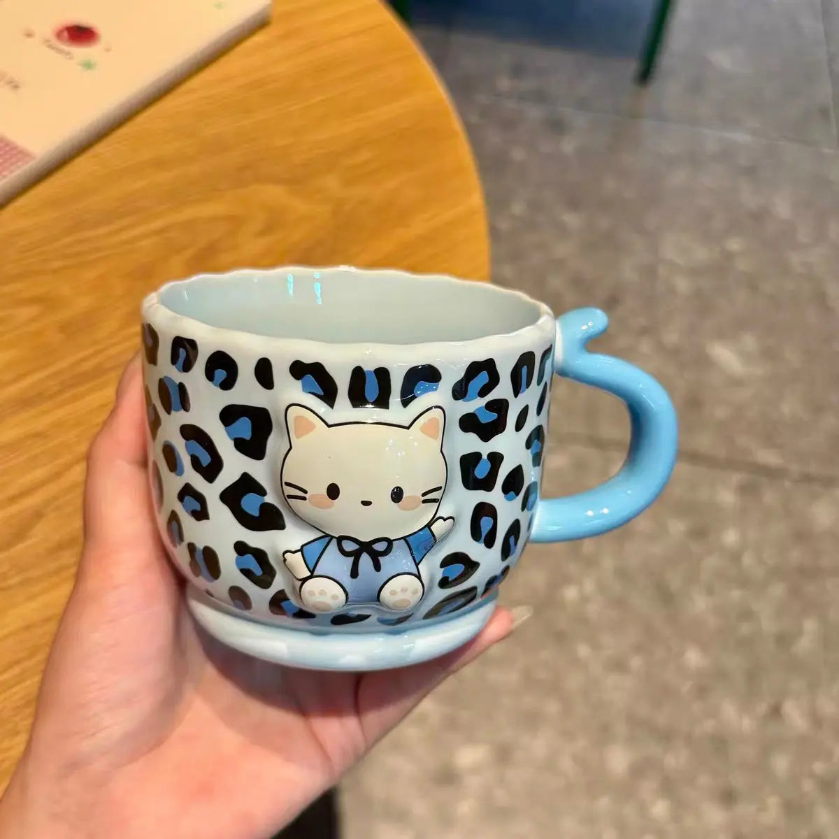Cute Leopard Cat Ceramic Mug