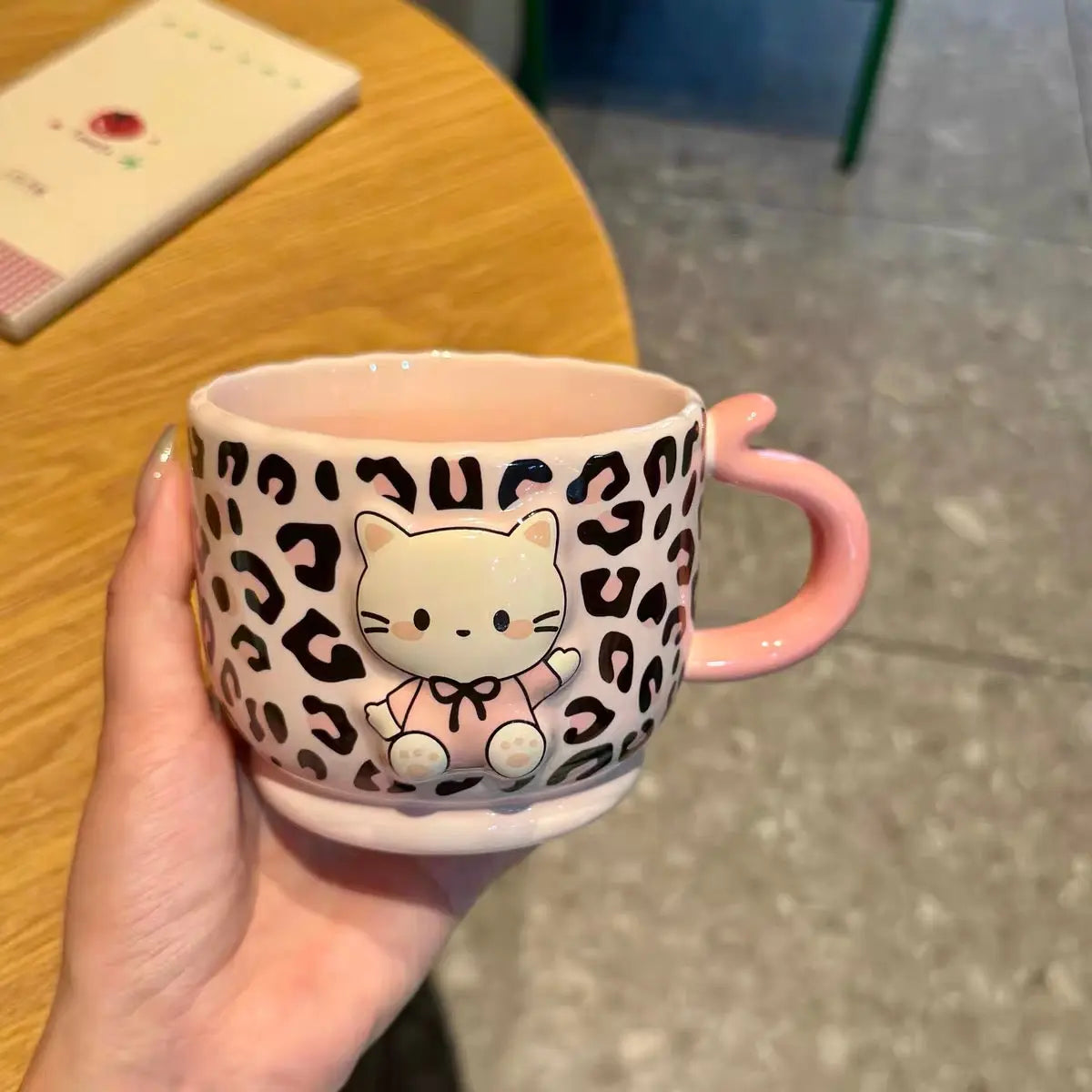 Cute Leopard Cat Ceramic Mug