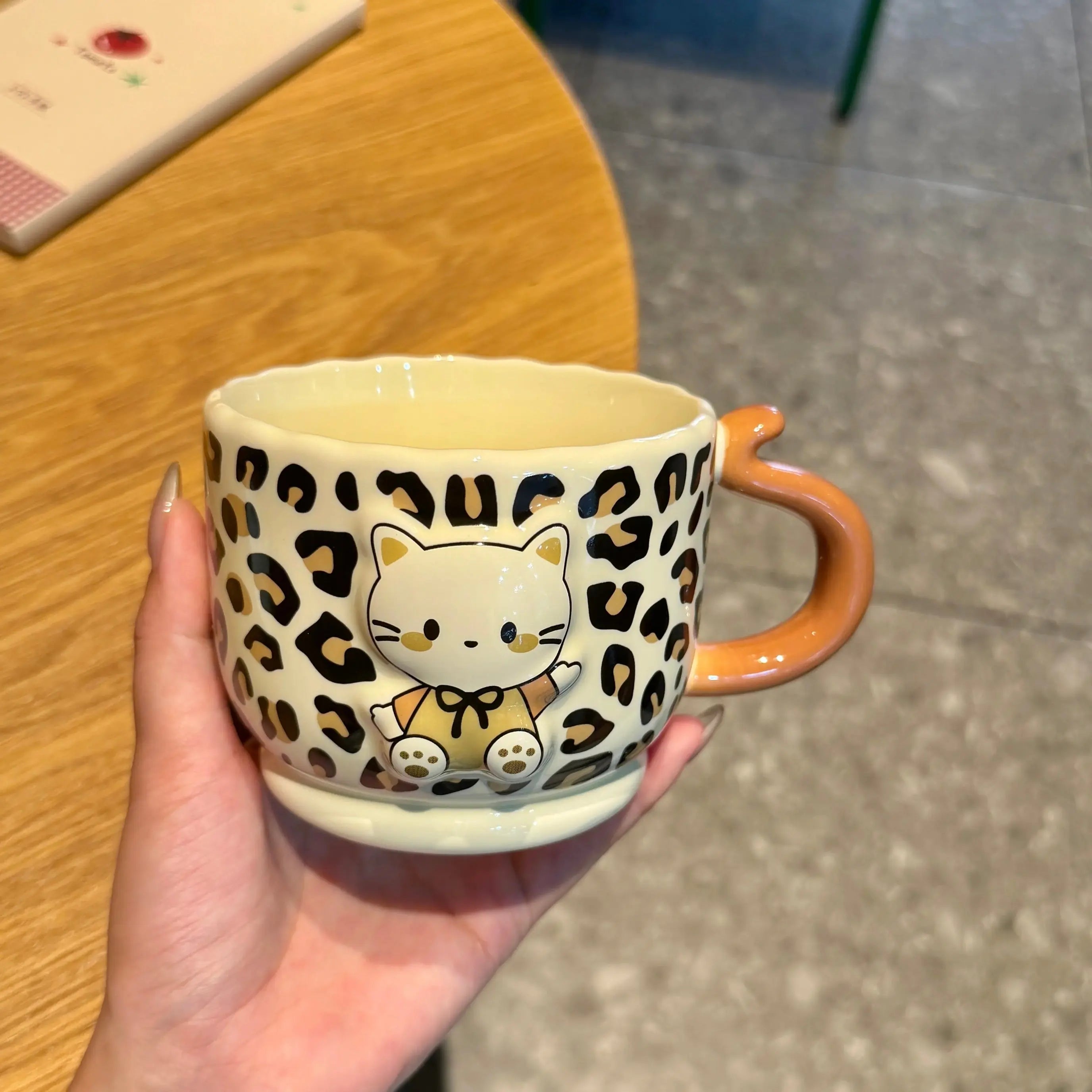 Cute Leopard Cat Ceramic Mug