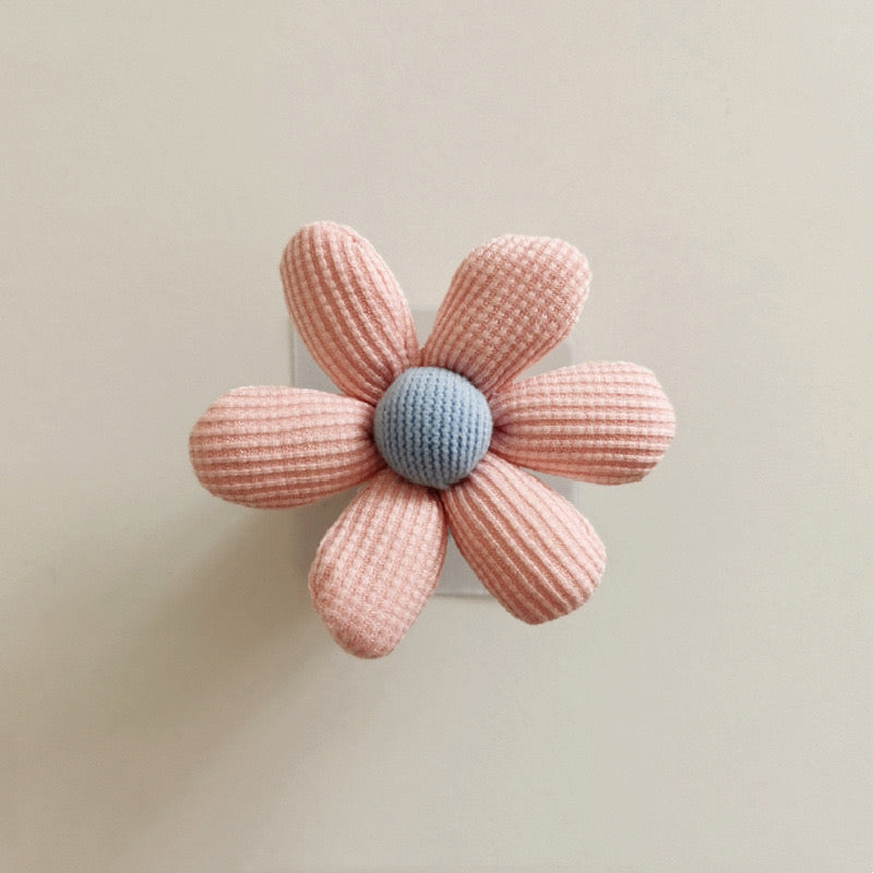 Flower Wall Hook Wooden Sticky Holder for Towel & Coats