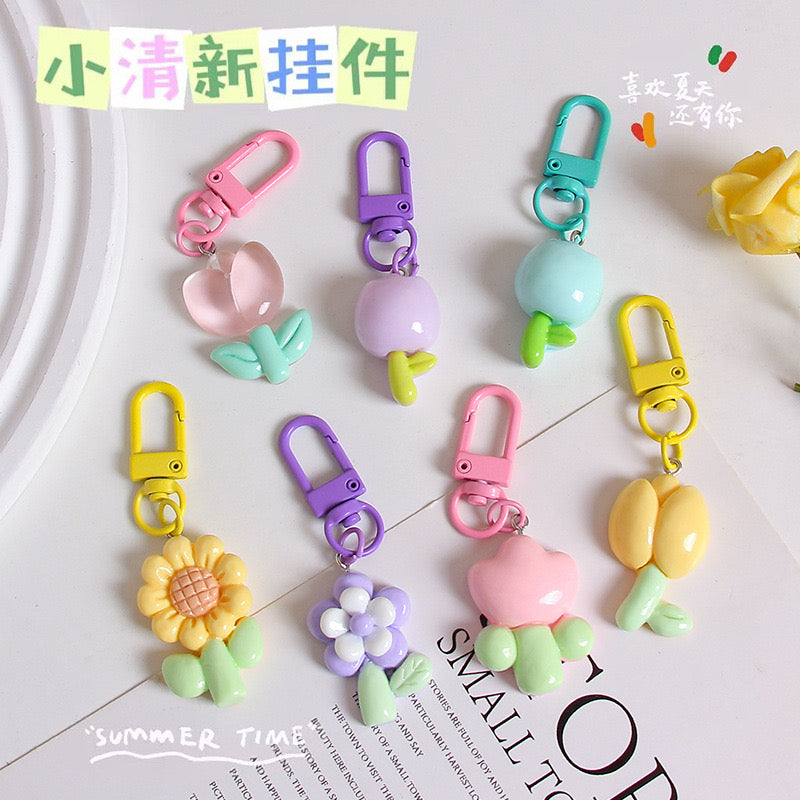 Kawaii Cute Flower Keychain