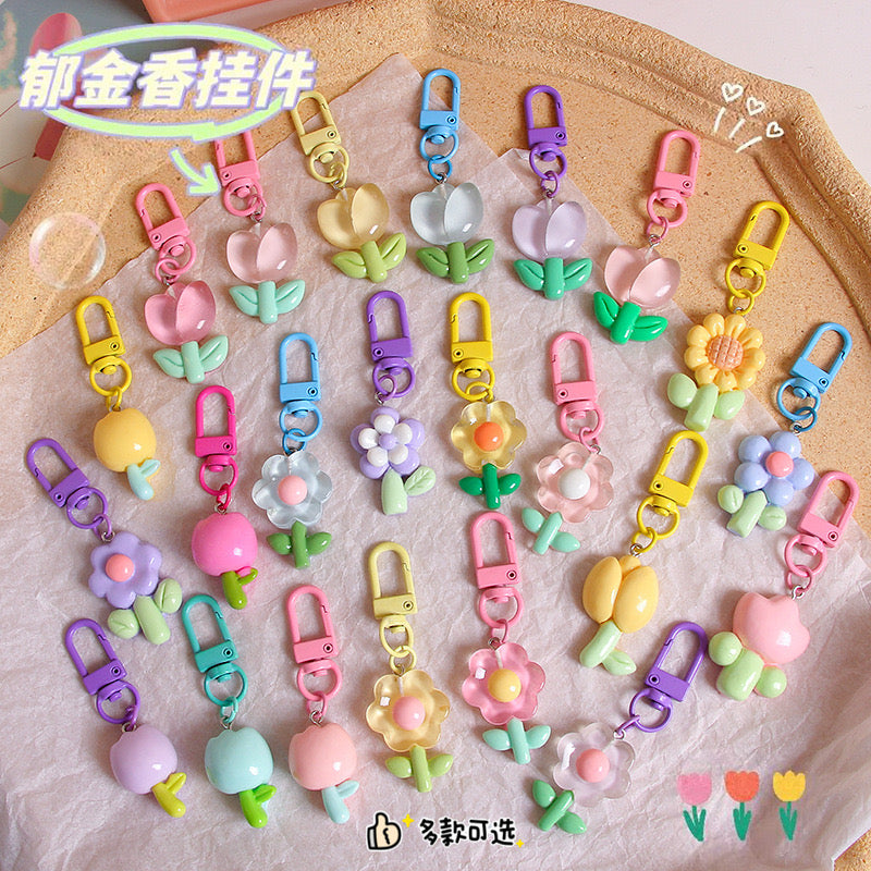 Kawaii Cute Flower Keychain