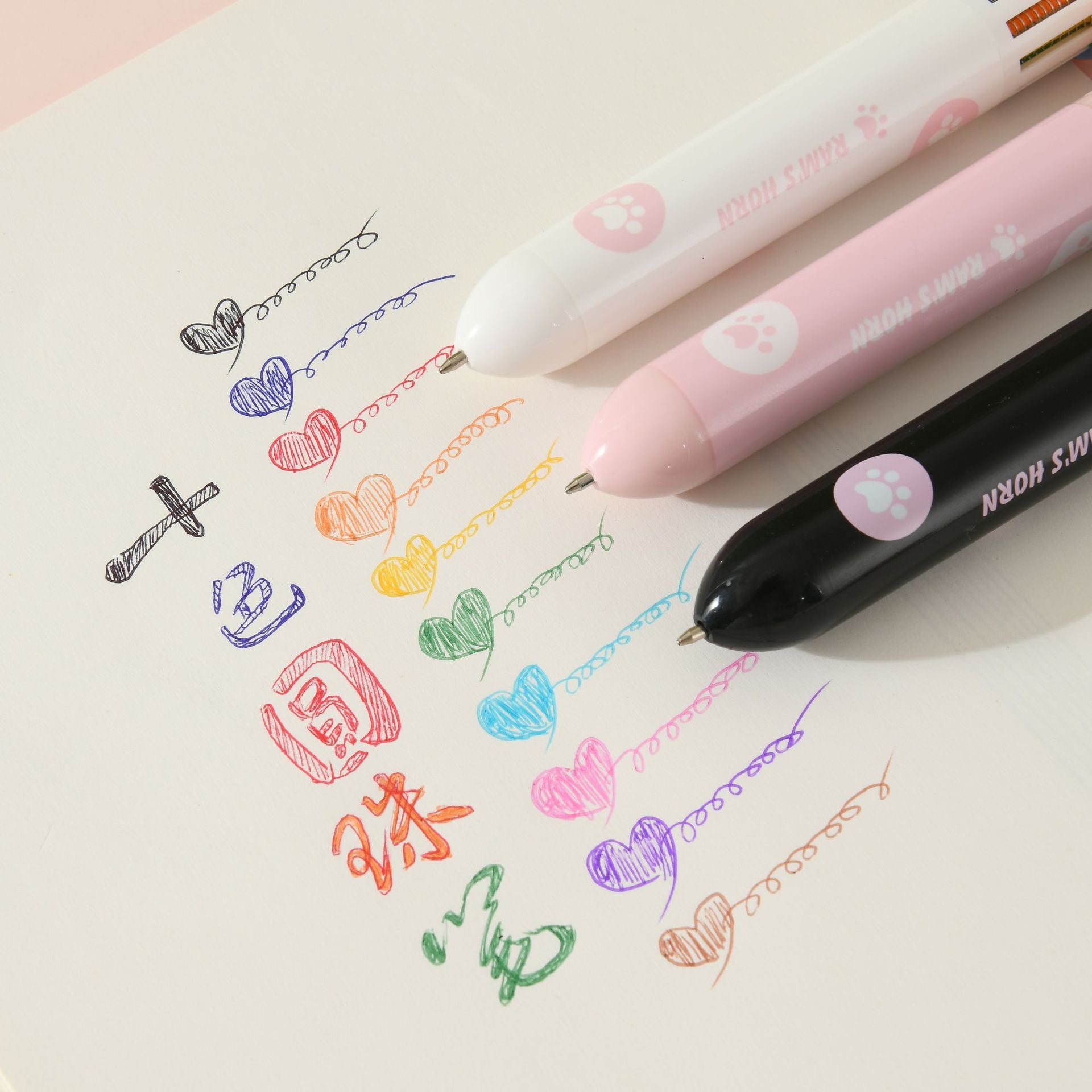 10 In 1 Creative Design Kitten Paw Ballpoint Pens