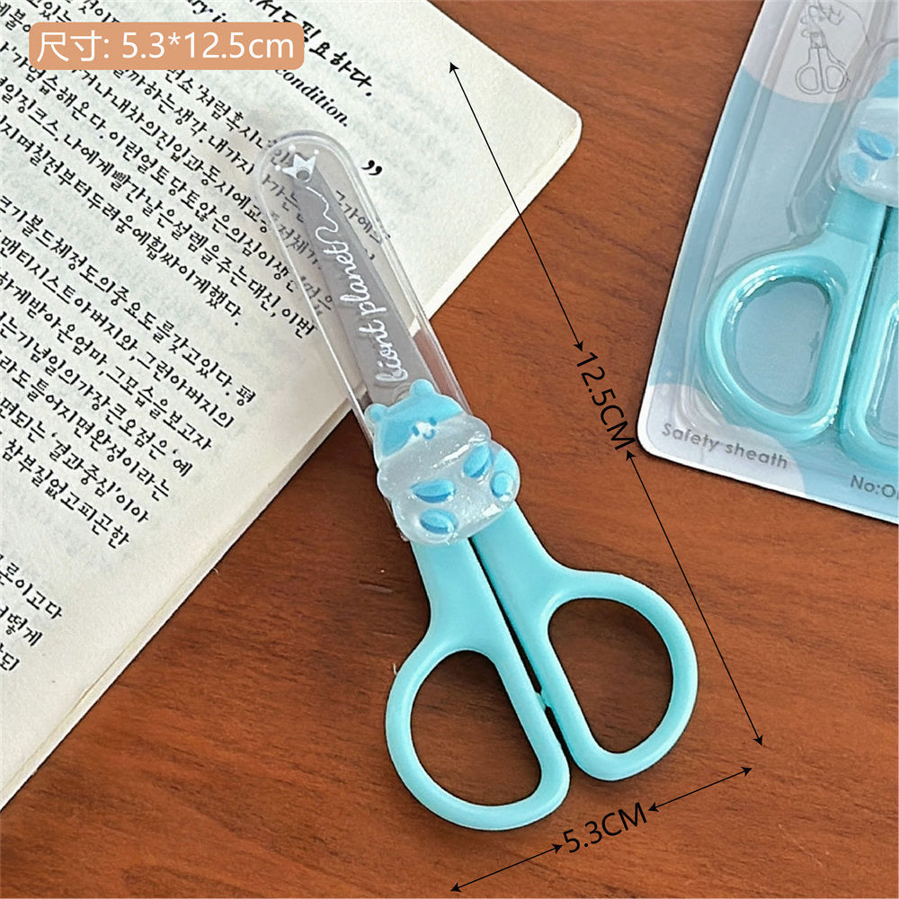 Kawaii Cute Cartoon Mini Scissors With Transparent Cover