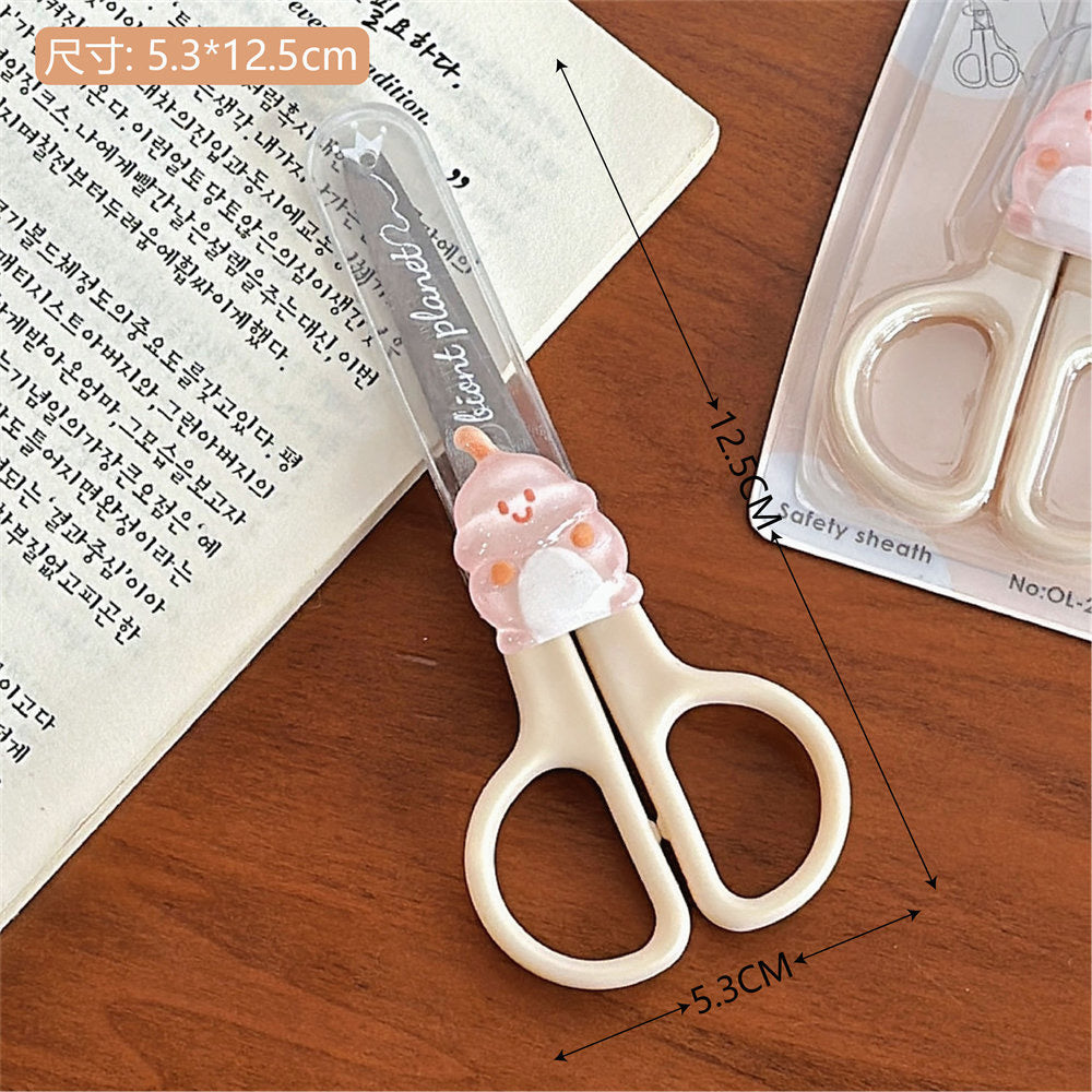 Kawaii Cute Cartoon Mini Scissors With Transparent Cover