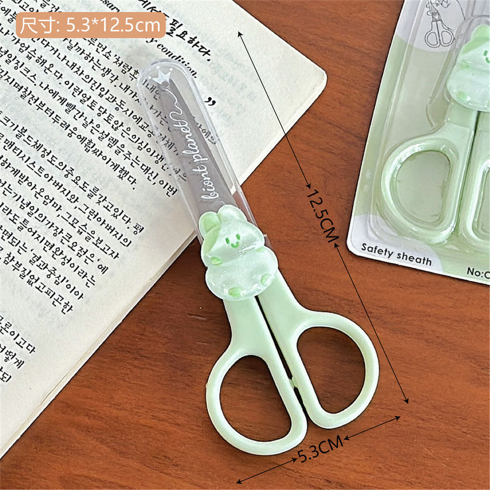 Kawaii Cute Cartoon Mini Scissors With Transparent Cover