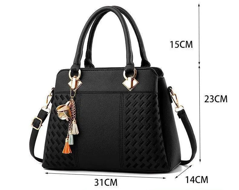 Elegant Premium Tote Handbag for Women Shoulder & Crossbody Bag with Tassel Charm Office, Travel & Everyday Style Sparkels  Sparkels