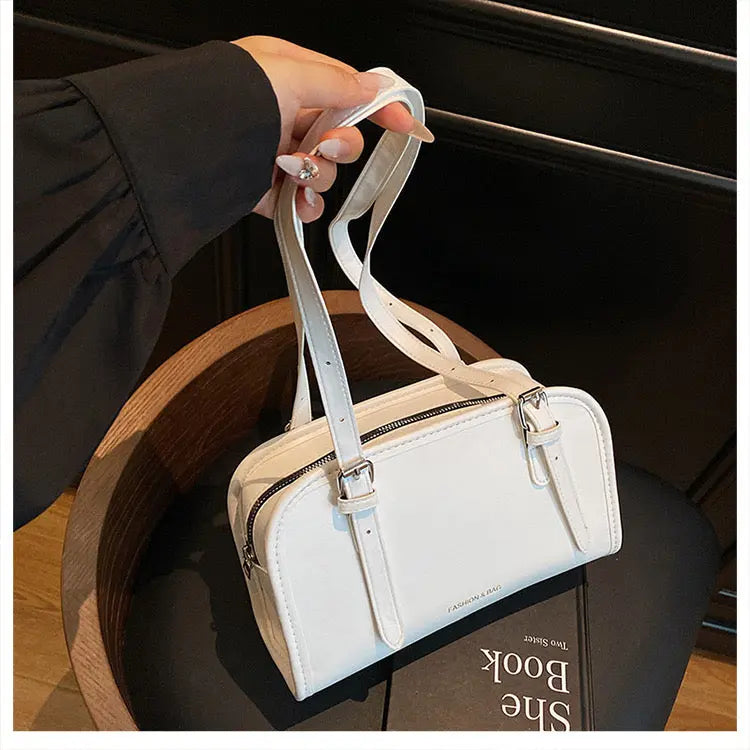 Minimalist Rectangular Shoulder Bag for Women Elegant PU Leather Crossbody Handbag Sparkels  Sparkels