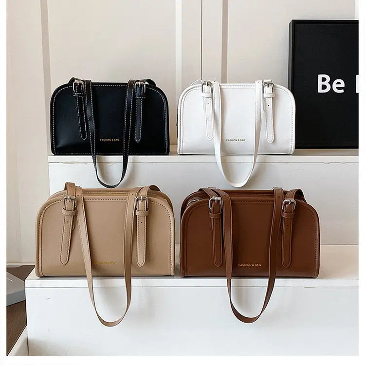 Minimalist Rectangular Shoulder Bag for Women Elegant PU Leather Crossbody Handbag Sparkels  Sparkels