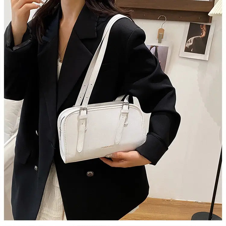 Minimalist Rectangular Shoulder Bag for Women Elegant PU Leather Crossbody Handbag Sparkels  Sparkels