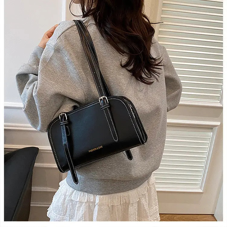 Minimalist Rectangular Shoulder Bag for Women Elegant PU Leather Crossbody Handbag Sparkels  Sparkels