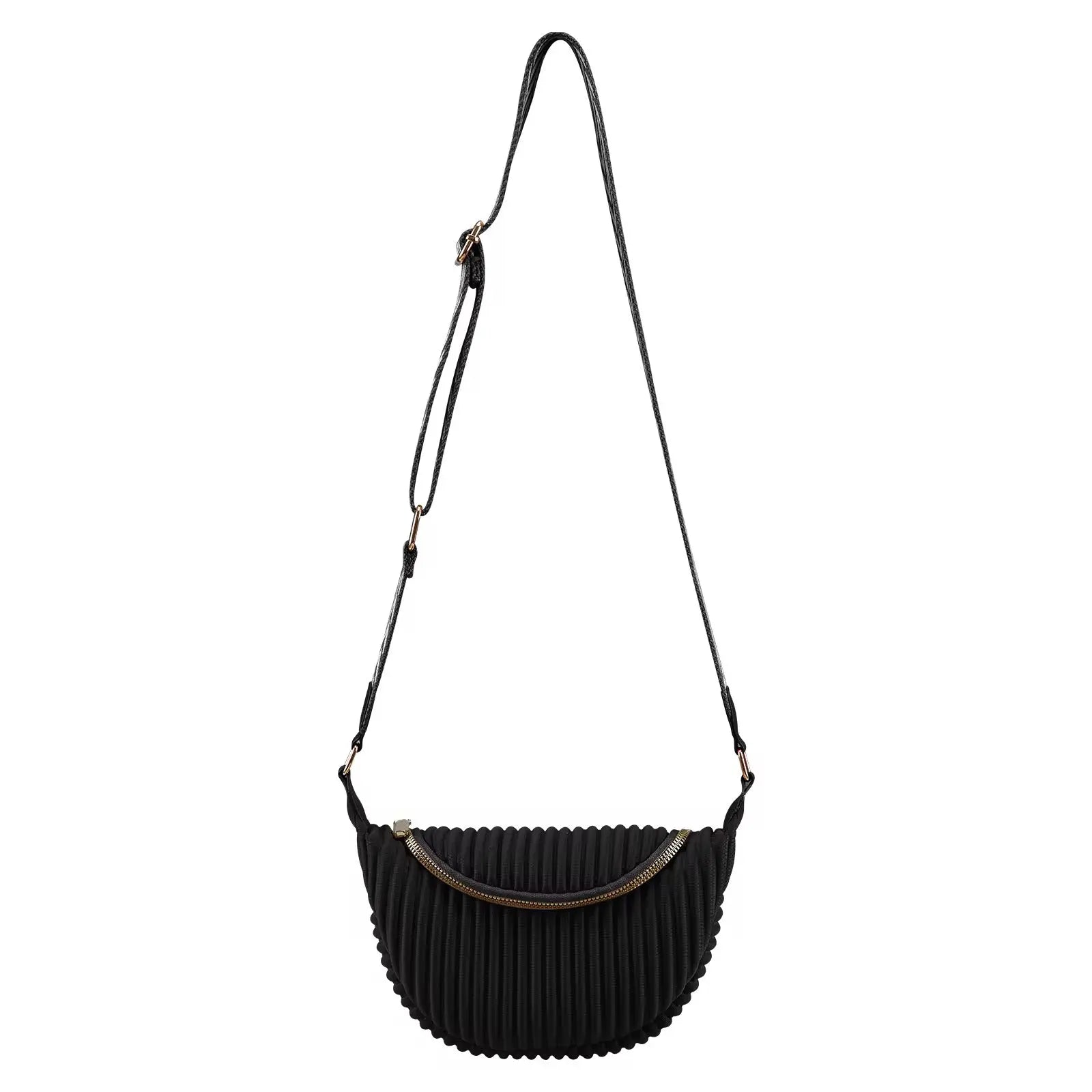 Women’s Pleated Crescent Crossbody Shoulder Bag Lightweight Fashion Sling Bag with Adjustable Strap Sparkels  Sparkels