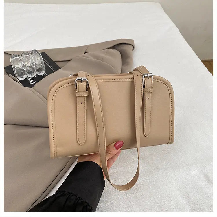 Minimalist Rectangular Shoulder Bag for Women Elegant PU Leather Crossbody Handbag Sparkels  Sparkels