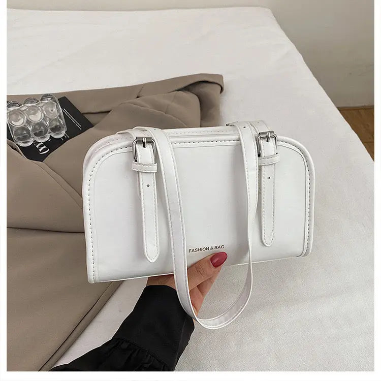 Minimalist Rectangular Shoulder Bag for Women Elegant PU Leather Crossbody Handbag Sparkels  Sparkels