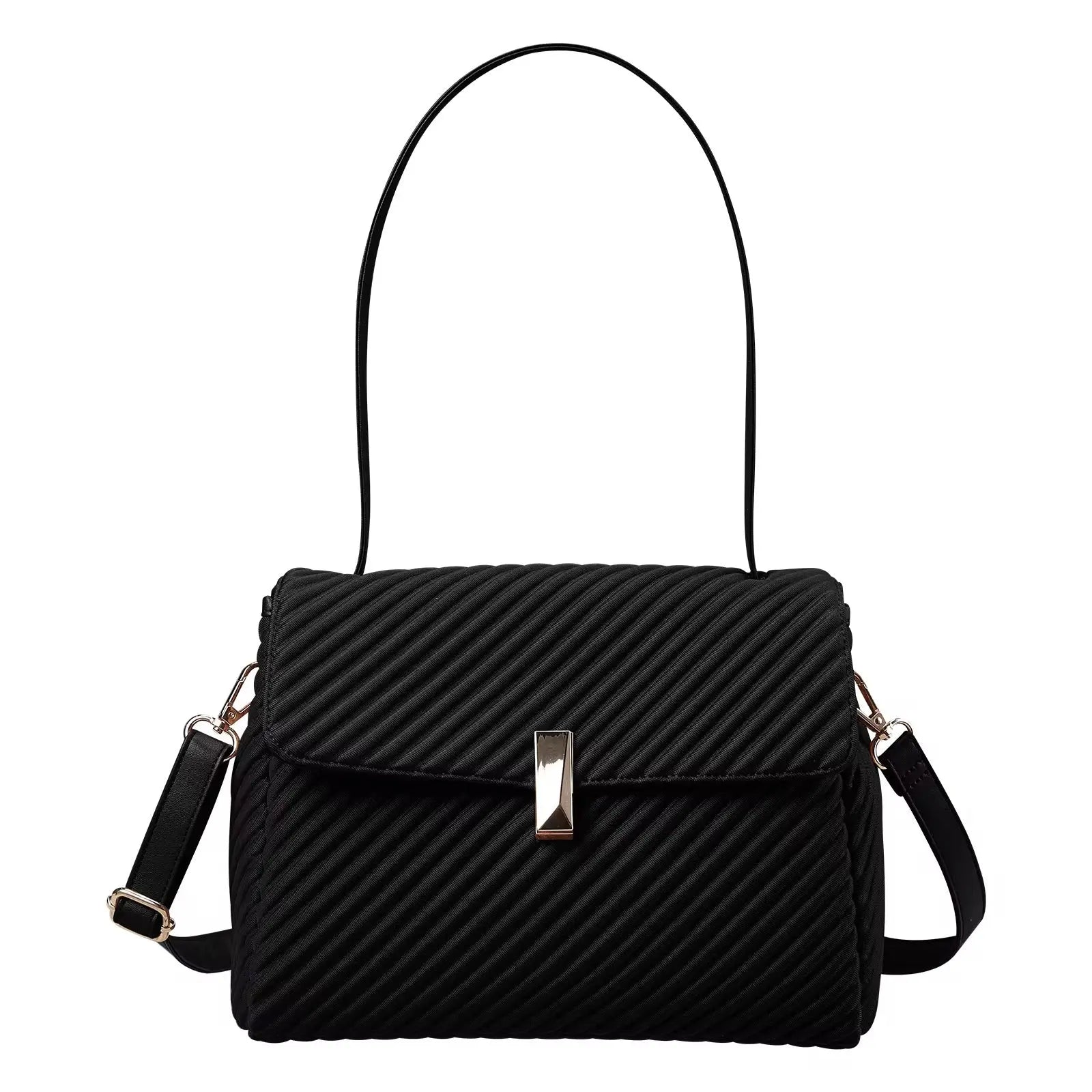 Women’s Elegant Pleated Shoulder & Crossbody Handbag Lightweight Fashion Tote Purse Sparkels  Sparkels