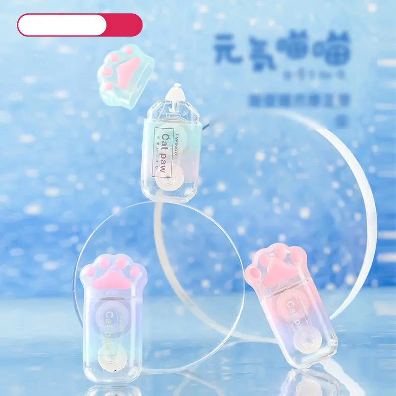 Mini Cat Paw Correction Tape Cute Pastel 5m Eraser Tape for School & Journaling Sparkels  Sparkels