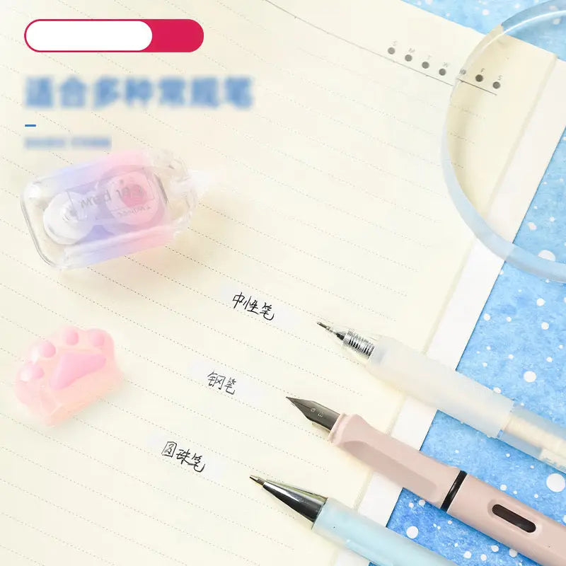 Mini Cat Paw Correction Tape Cute Pastel 5m Eraser Tape for School & Journaling Sparkels  Sparkels