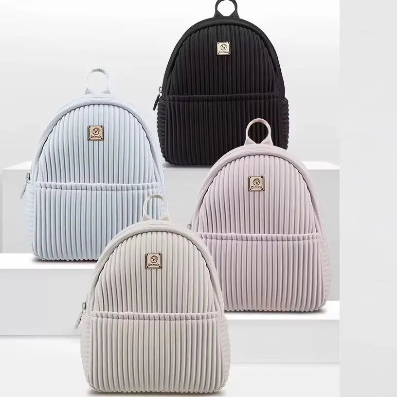 Premium Pleated Velvet Mini Backpack Lightweight Fashion Travel & Casual Daypack for Women Sparkels  Sparkels