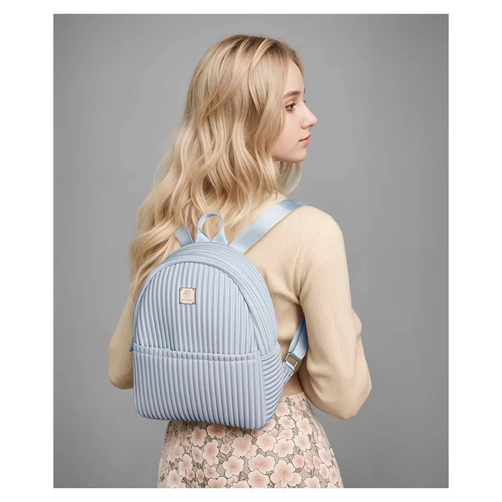 Premium Pleated Velvet Mini Backpack Lightweight Fashion Travel & Casual Daypack for Women Sparkels  Sparkels