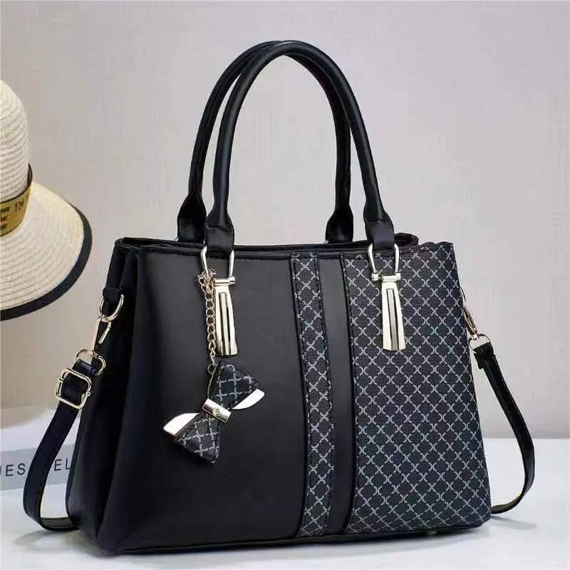 Luxury Bow Charm Ladies Handbag Premium PU Leather Shoulder & Tote Bag for Women Sparkels  Sparkels