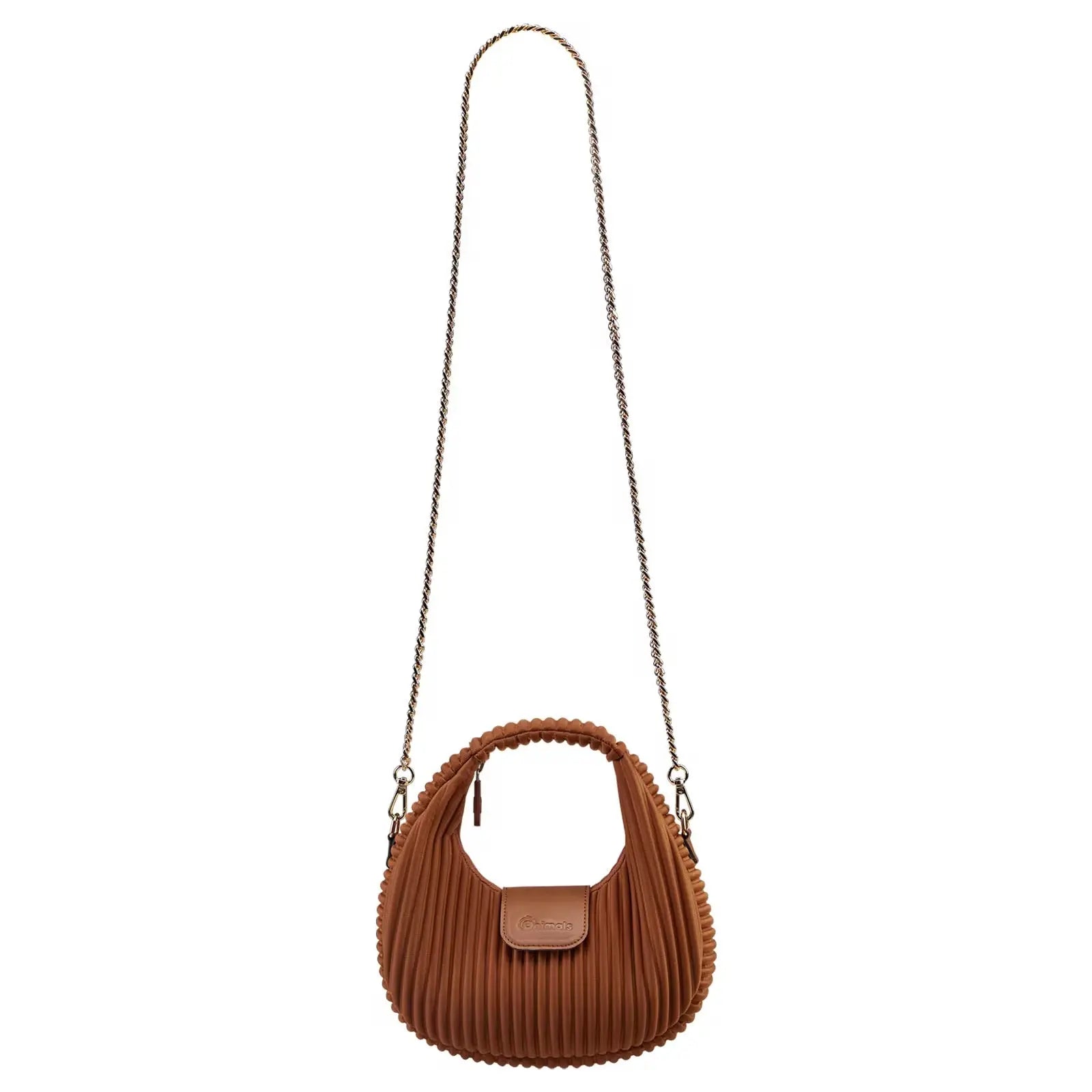 Vintage Pleated Shoulder Bag for Women Lightweight Mini Crossbody Handbag with Chain Strap Sparkels  Sparkels