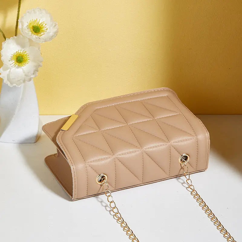 Luxury Quilted Chain Crossbody Shoulder Bag for Women Elegant PU Leather Handbag & Evening Purse Sparkels  Sparkels
