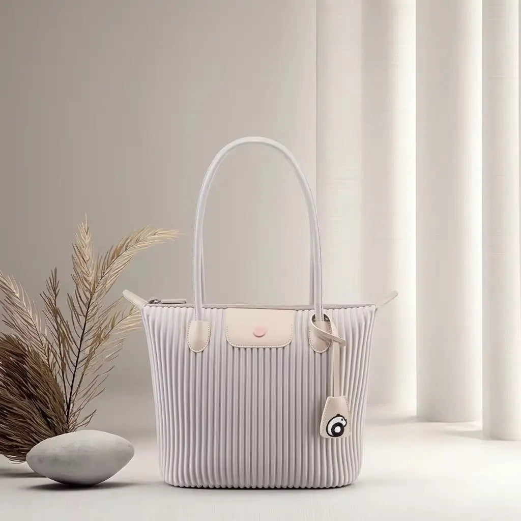 Women’s Lightweight Pleated Tote Bag Stylish Shoulder Handbag for Work, Travel & Everyday Use Sparkels  Sparkels