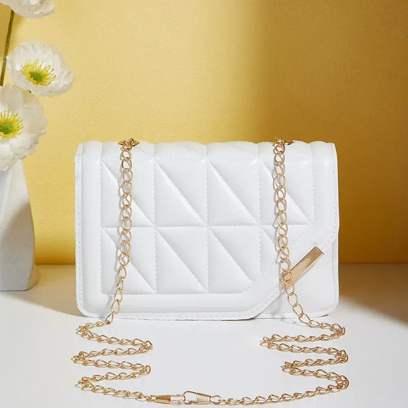Luxury Quilted Chain Crossbody Shoulder Bag for Women Elegant PU Leather Handbag & Evening Purse Sparkels  Sparkels