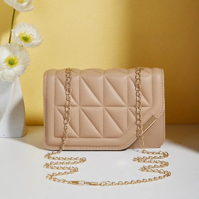 Luxury Quilted Chain Crossbody Shoulder Bag for Women Elegant PU Leather Handbag & Evening Purse Sparkels  Sparkels