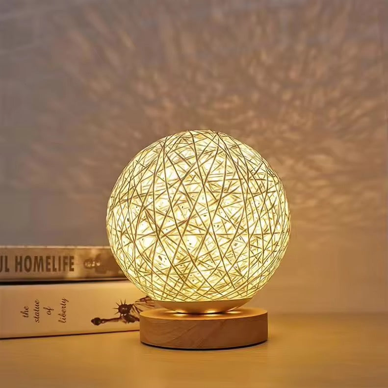 Rattan Ball Table Lamp