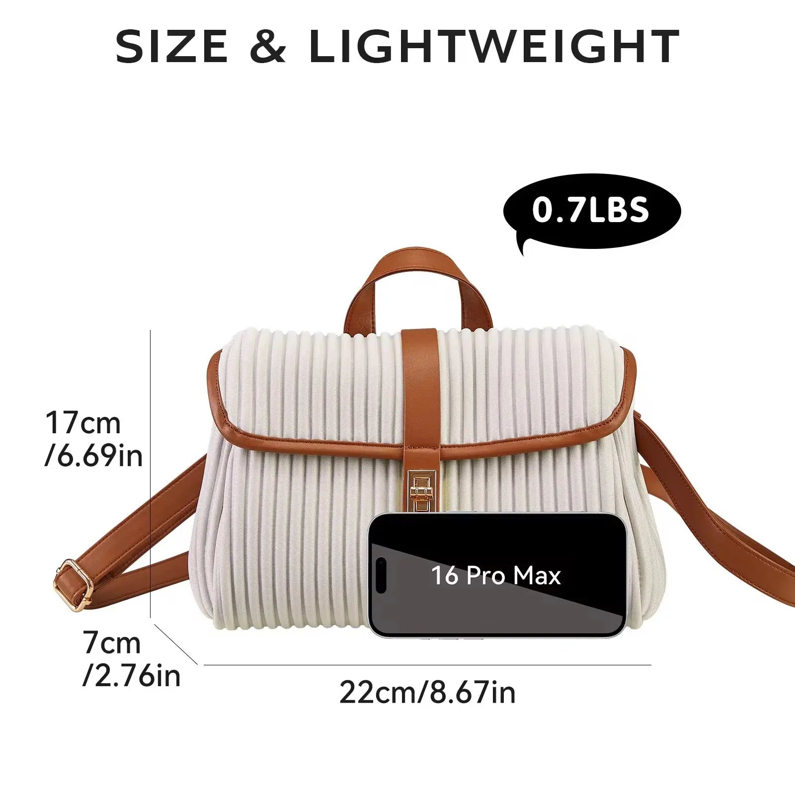 Women’s Pleated Shoulder Backpack Lightweight Fashion Crossbody Handbag with Adjustable Strap Sparkels  Sparkels