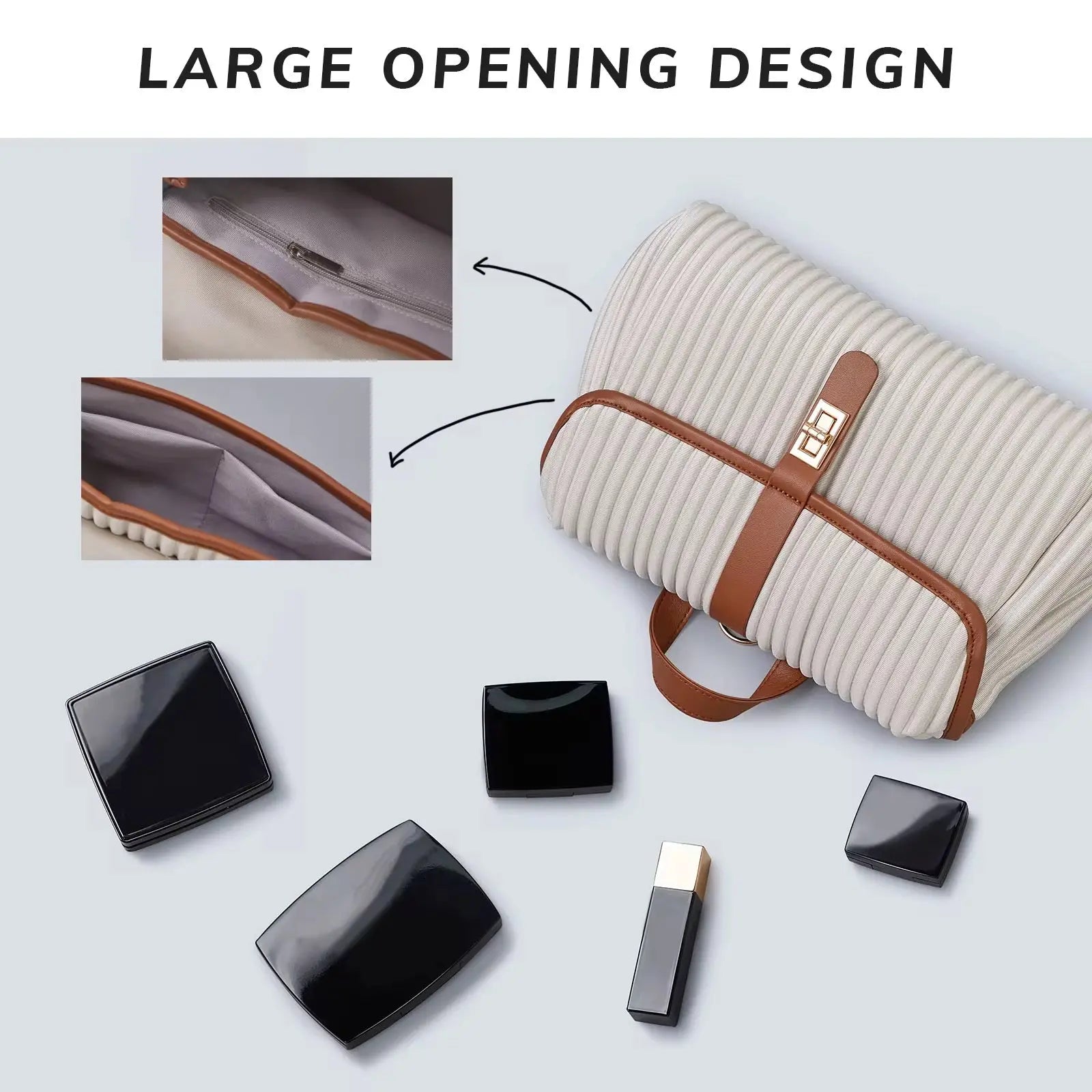 Women’s Pleated Shoulder Backpack Lightweight Fashion Crossbody Handbag with Adjustable Strap Sparkels  Sparkels