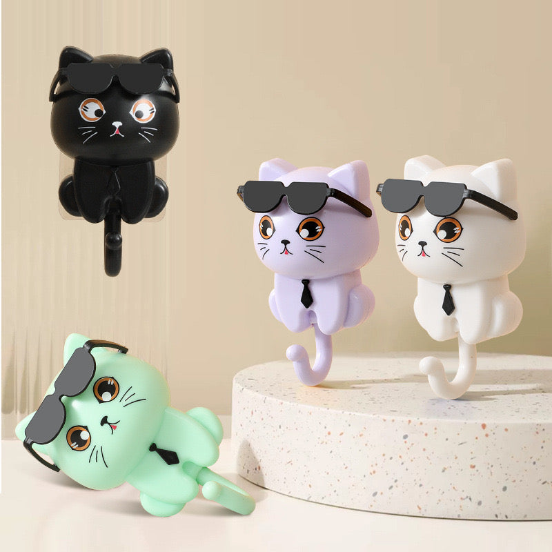 Self Adhesive Glasses Kitty Key Hanging Hook