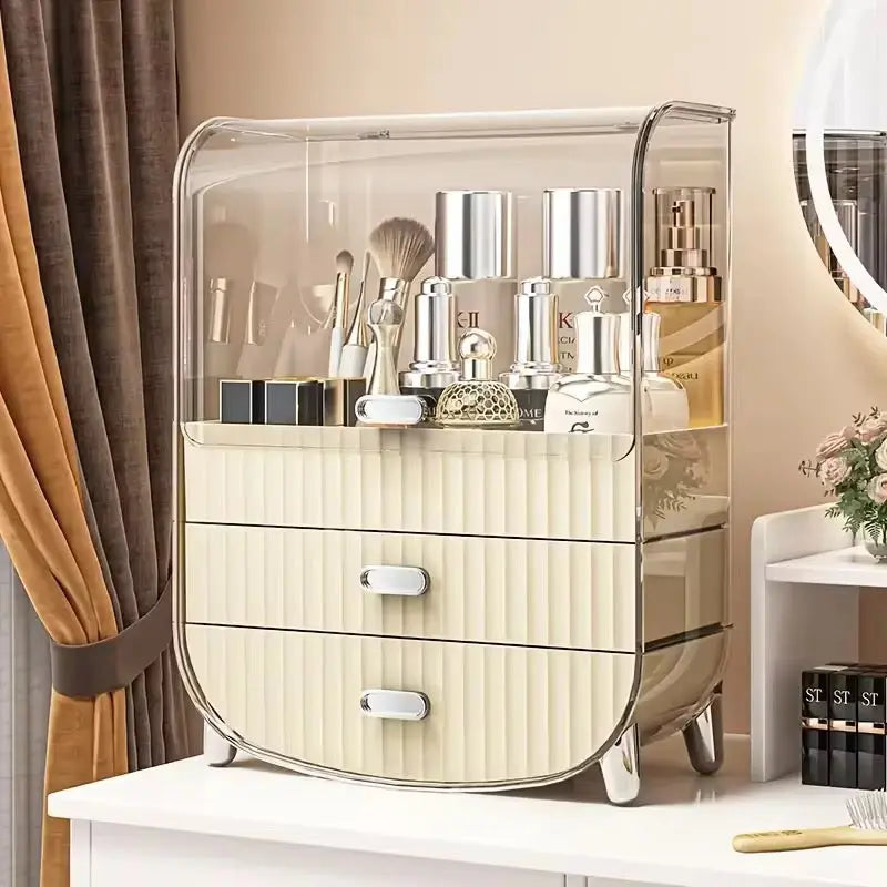 Luxury Dustproof Makeup & Skincare Organizer with 2 Drawers