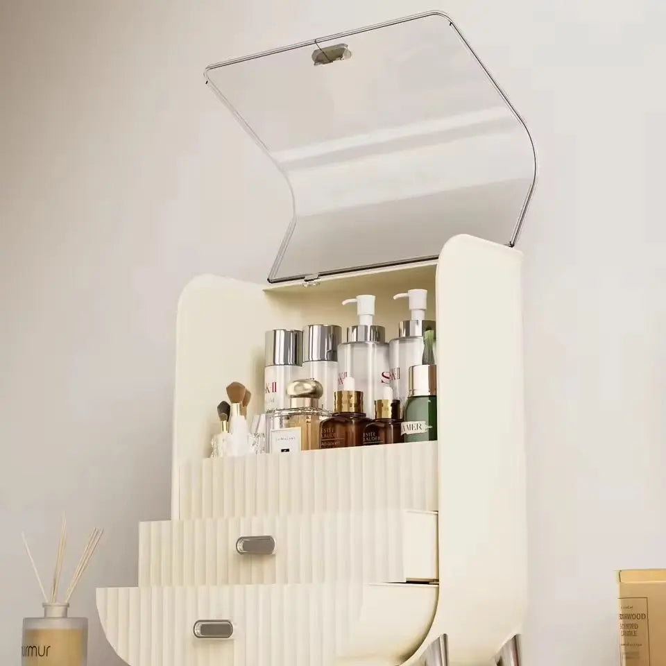 Luxury Dustproof Makeup & Skincare Organizer with 2 Drawers