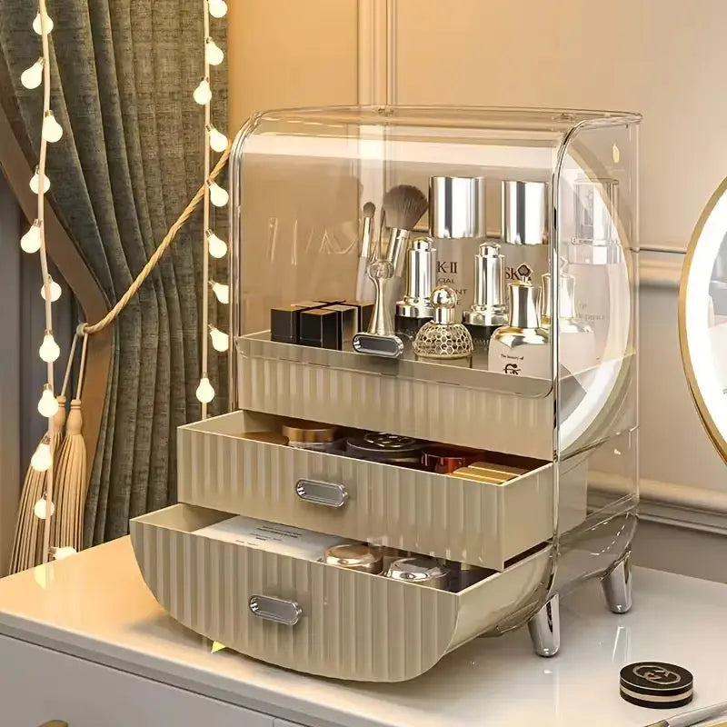 Luxury Dustproof Makeup & Skincare Organizer with 2 Drawers