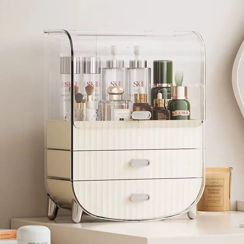 Luxury Dustproof Makeup & Skincare Organizer with 2 Drawers
