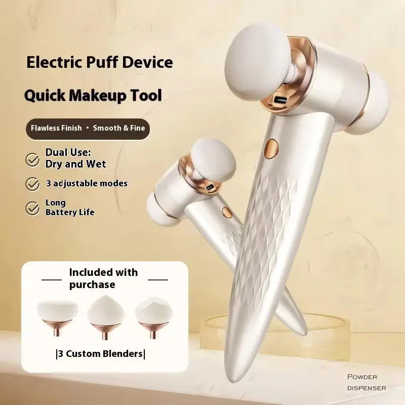 Electric Makeup Puff Device Rechargeable Foundation Blender 3Mode Vibrating Beauty Sponge for Flawless Base Sparkels  Sparkels