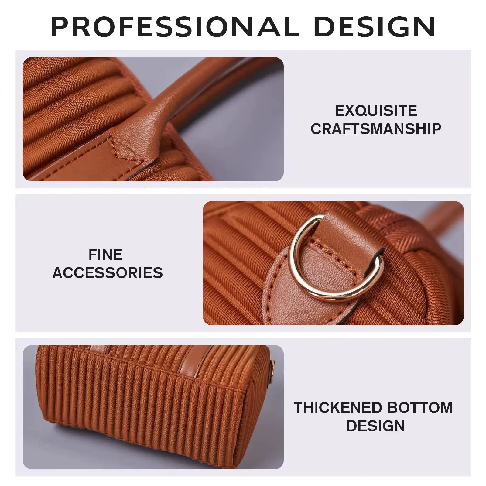 Women’s Pleated Mini Handbag Lightweight Crossbody Shoulder Bag with Top Handle Casual Chic Daily Purse Sparkels  Sparkels