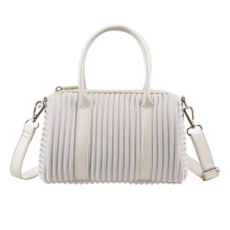 Women’s Pleated Mini Handbag Lightweight Crossbody Shoulder Bag with Top Handle Casual Chic Daily Purse Sparkels  Sparkels