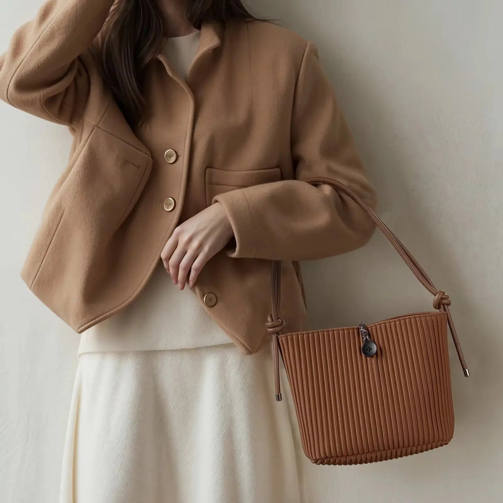 Convertible Pleated Shoulder & Satchel Handbag for Women Lightweight Casual Crossbody Tote with Adjustable Strap Sparkels  Sparkels