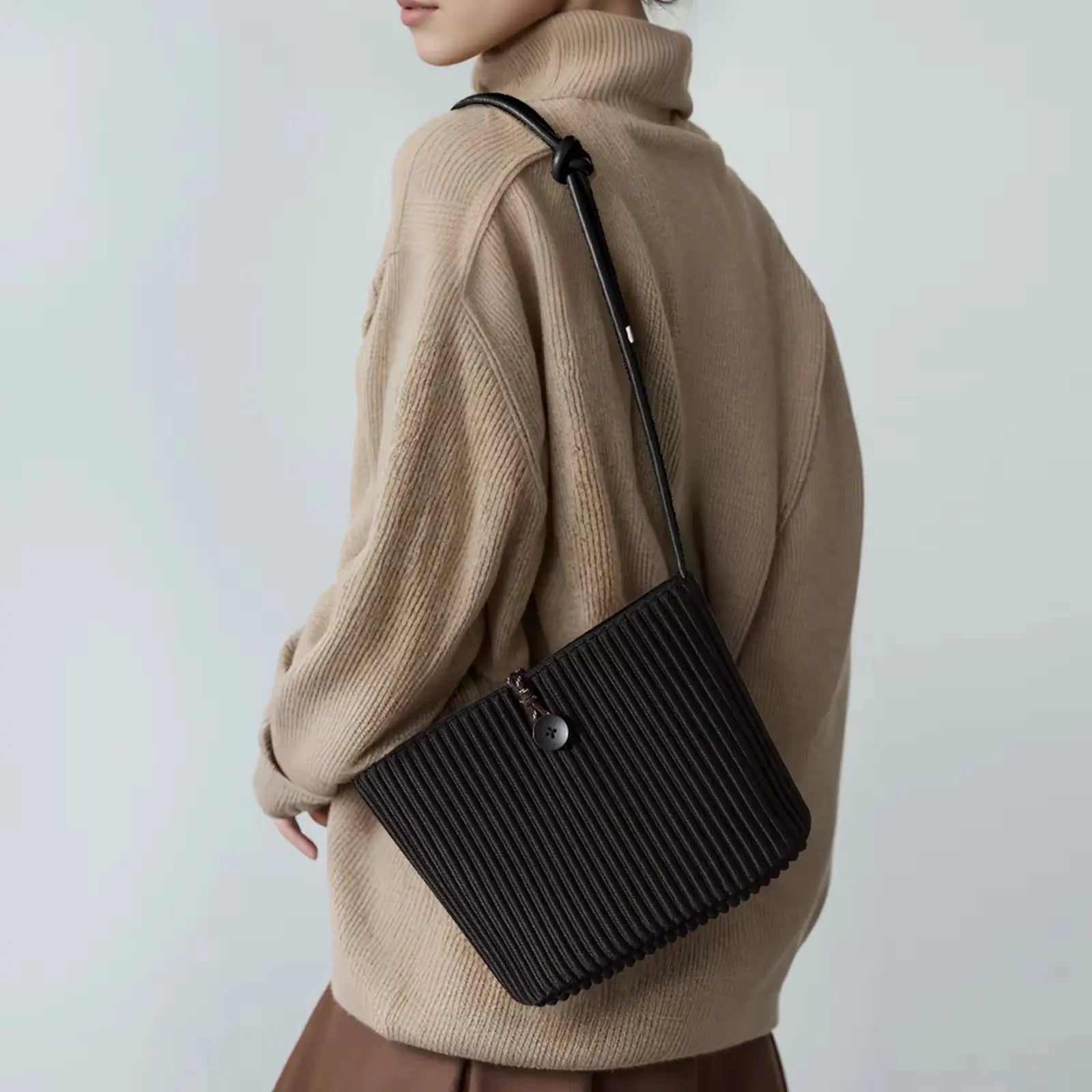 Convertible Pleated Shoulder & Satchel Handbag for Women Lightweight Casual Crossbody Tote with Adjustable Strap Sparkels  Sparkels